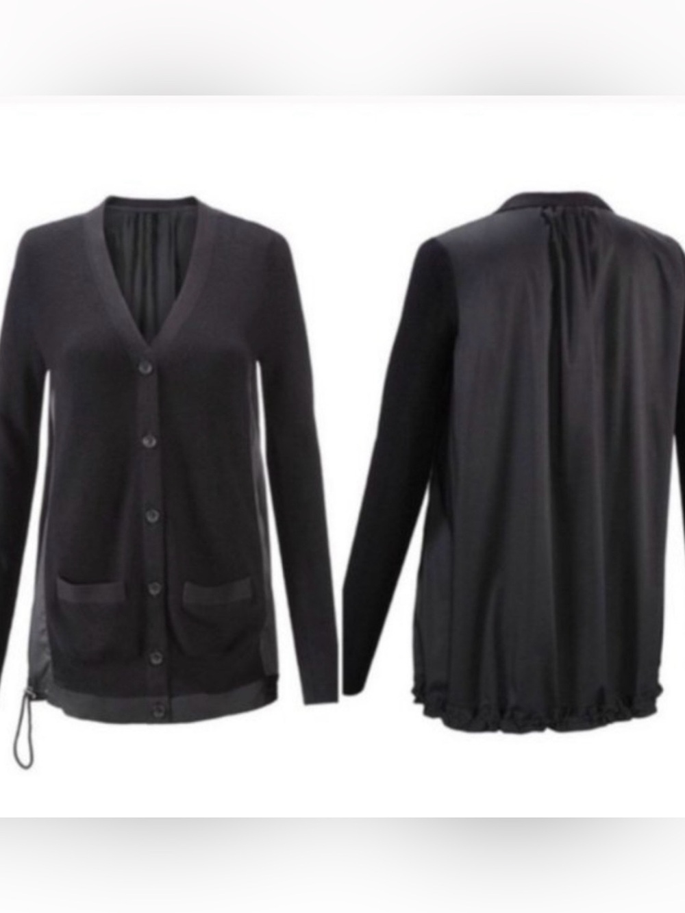 CAbi Windbreaker Cardigan Black Cotton Size Small